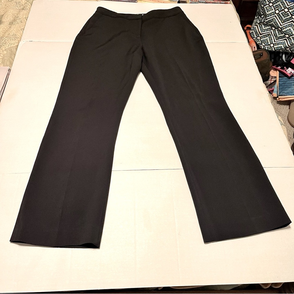 Halston Women SZ 10 Black Trouser Dress Work Pant Two Pockets Style‎ HWF 1660199